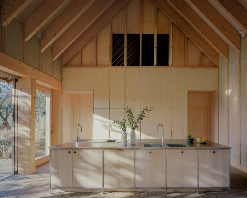 Kitchen interior at education centre by Okra