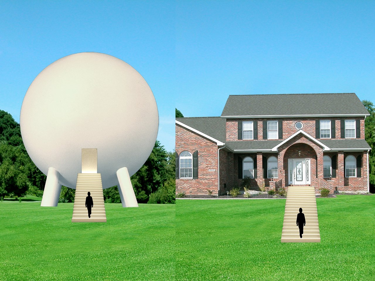 What If Houses Were Spheres and AR Glasses Showed the Facade?