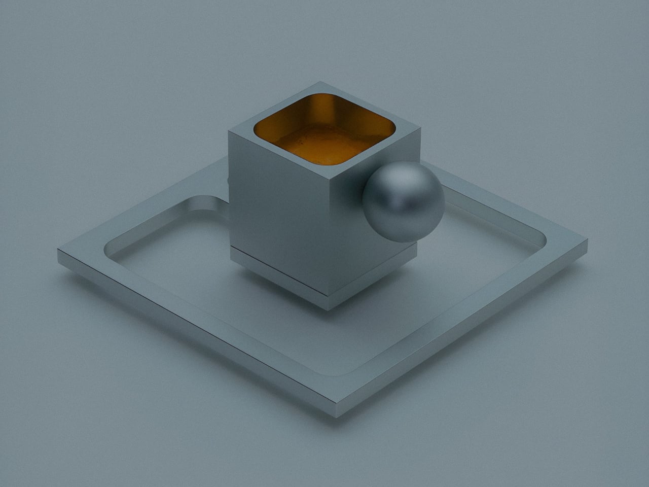 UNAVELA Machined This Cube Espresso Cup From One Aluminum Block