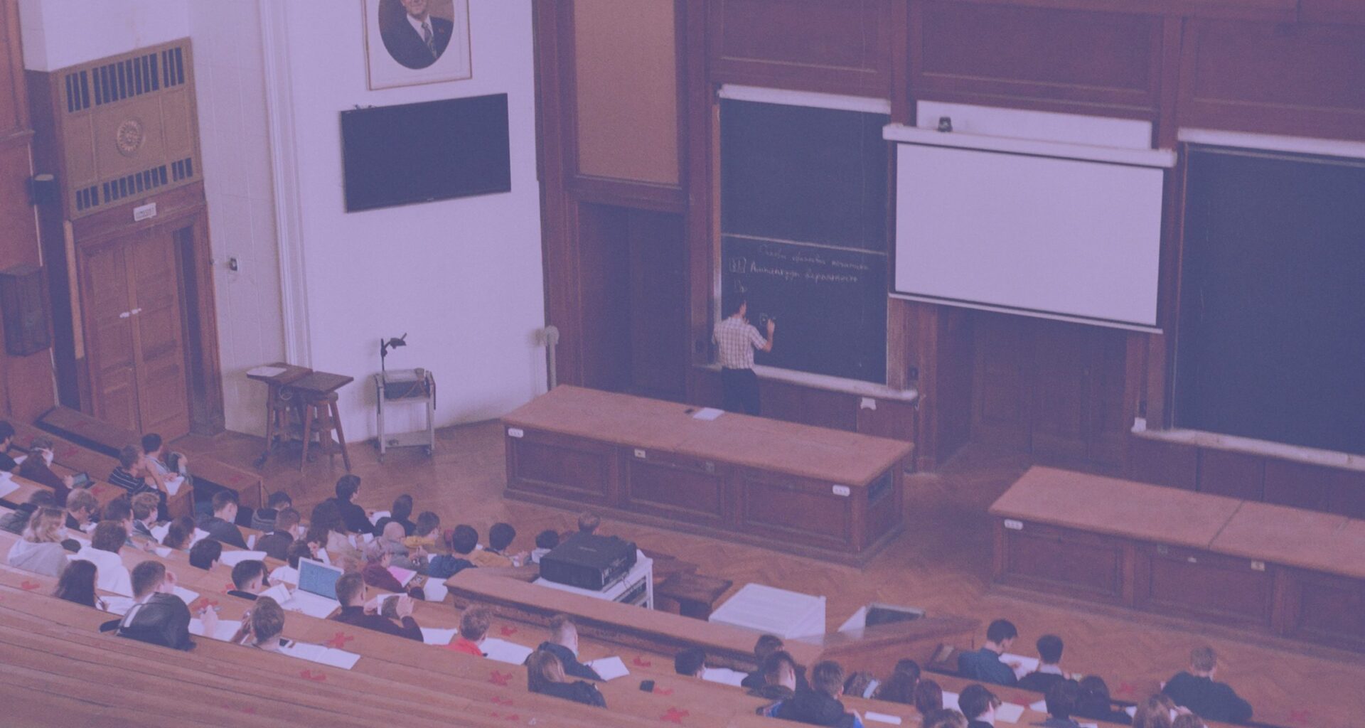 Students in a university lecture