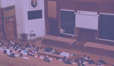 Students in a university lecture