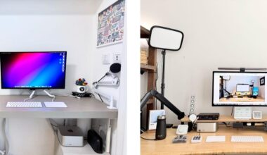 Our desk setups. Federico (left) and John (right).