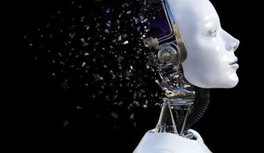 The back of an android's head shatters.