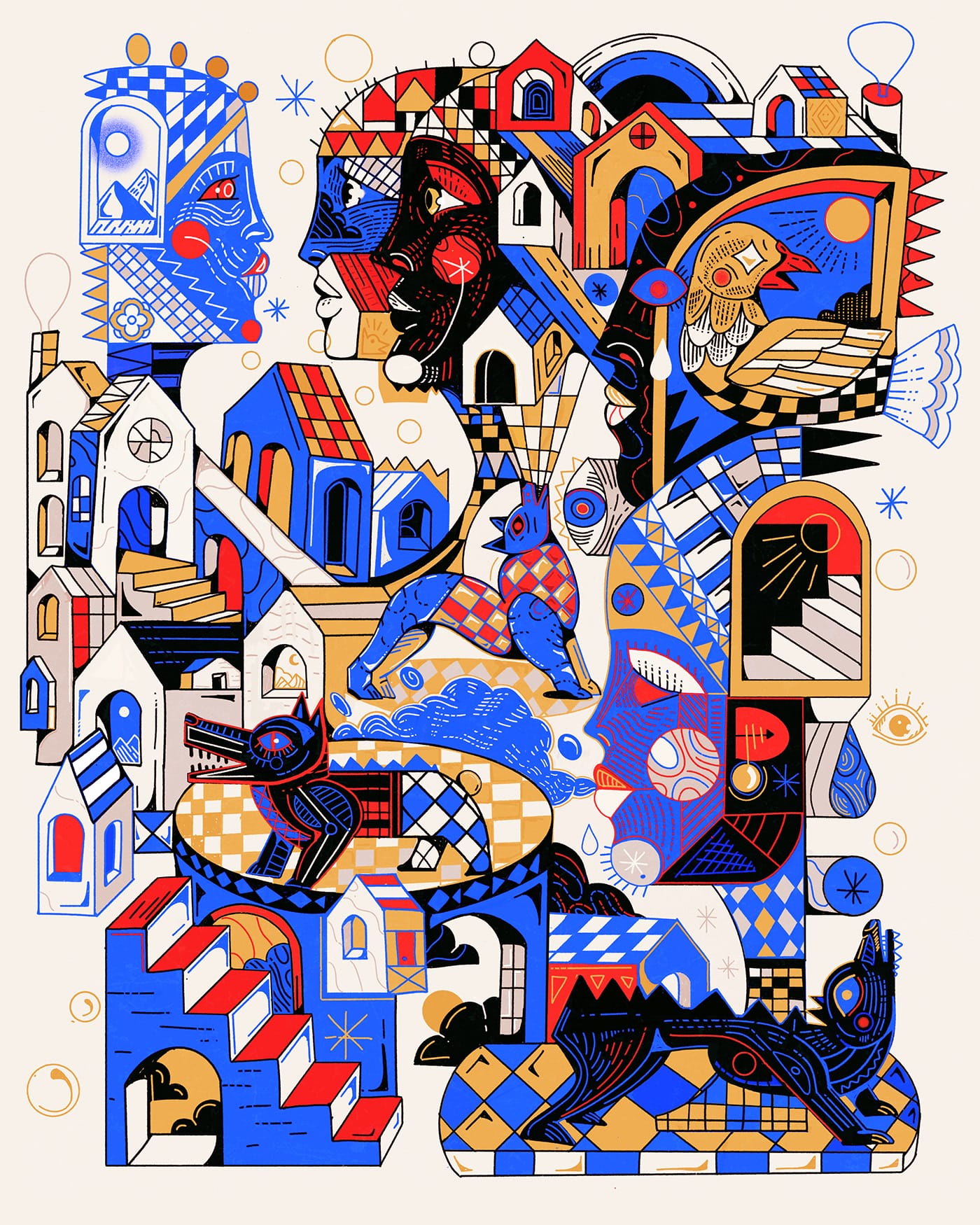 a colorful digital illustration by YoAz