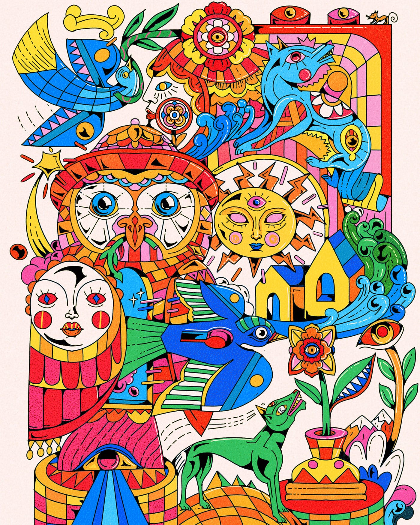 a colorful digital illustration by YoAz