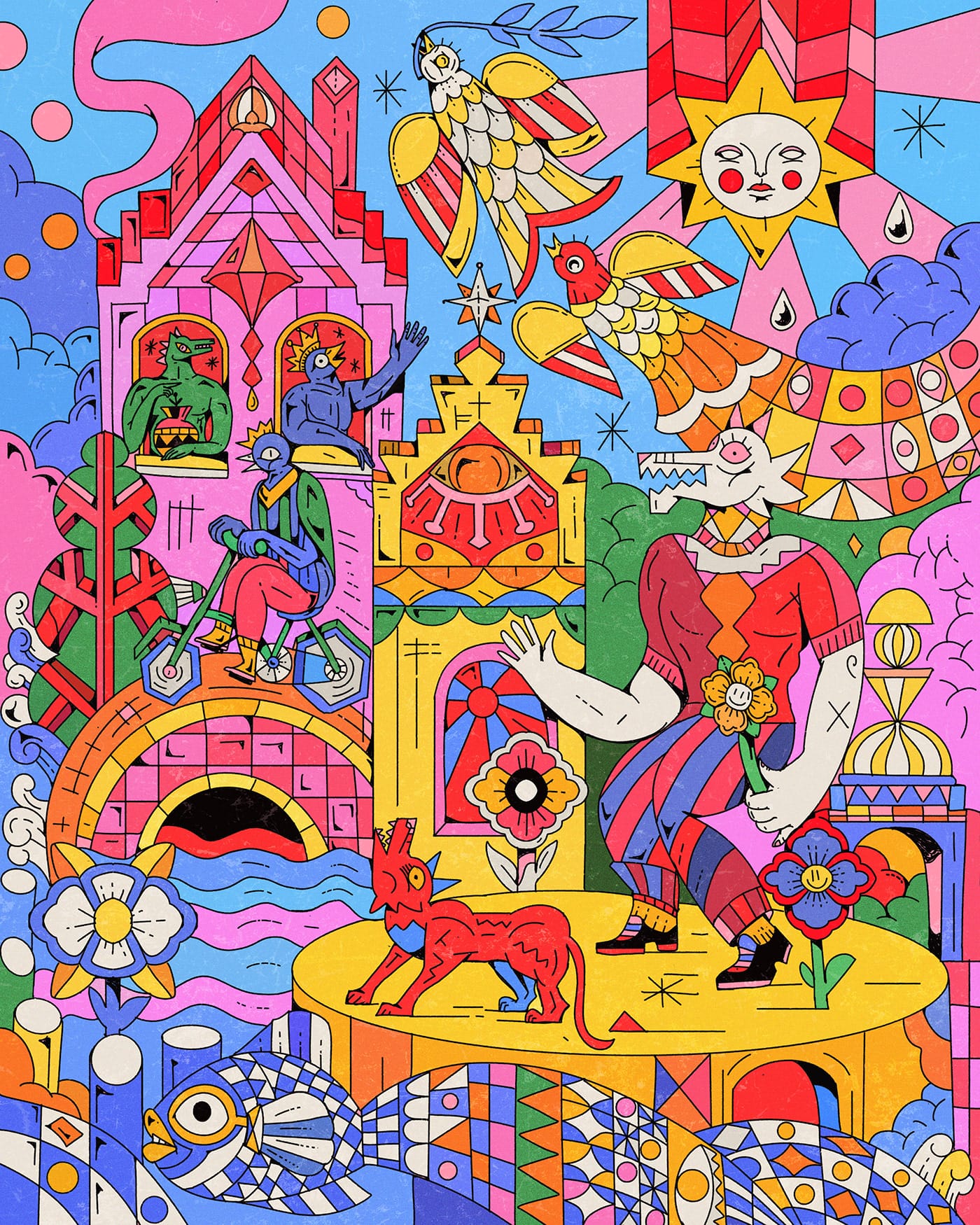 a colorful digital illustration by YoAz