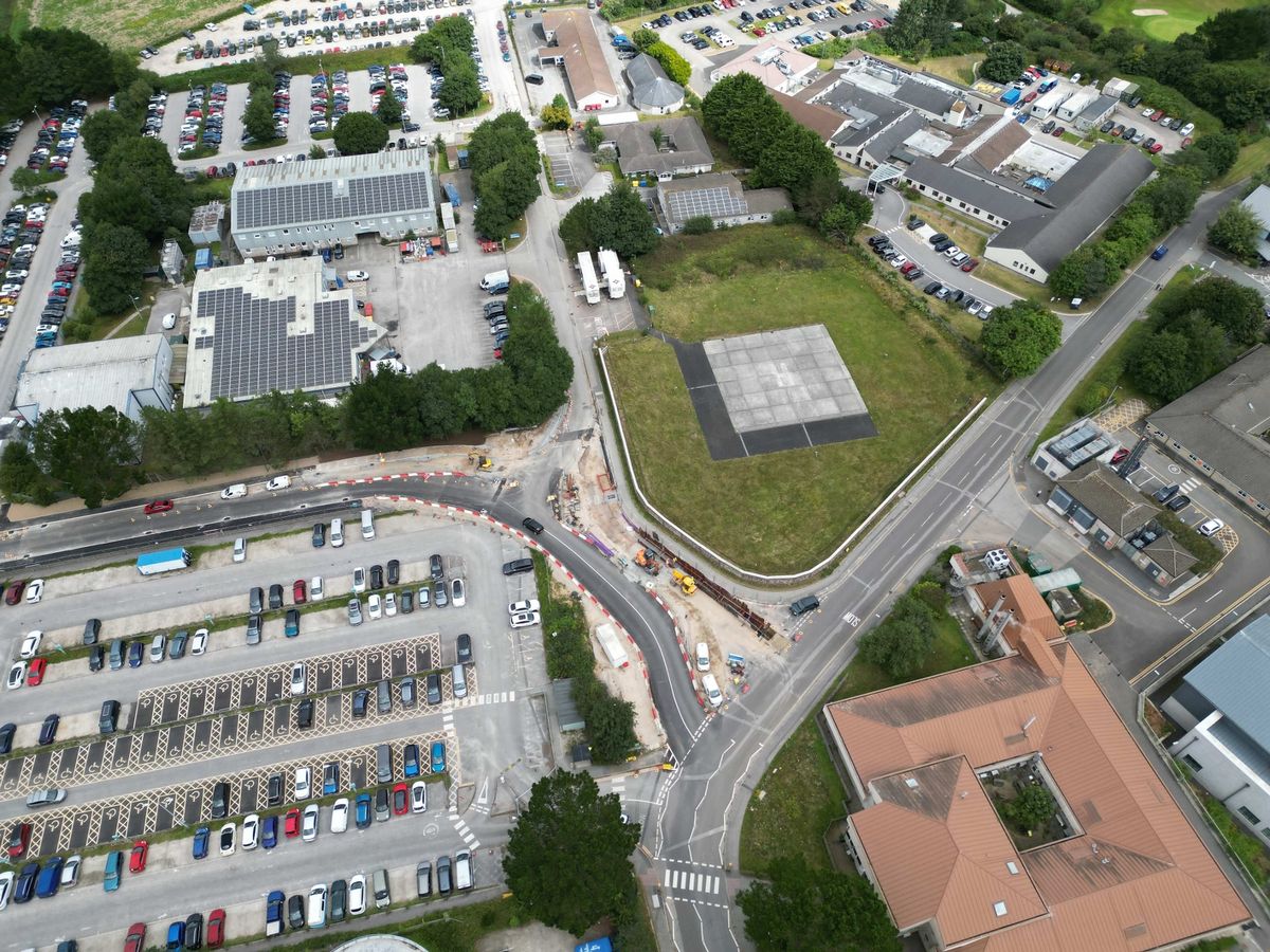 The helipad at the Royal Cornwall Hospital at Treliske in Truro
