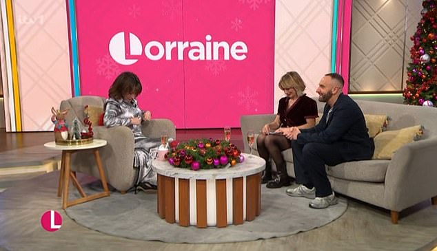 A confused Lorraine, who couldn't contain her laughter, said: 'When I pull them down it looks weird?! Then when I pull them up it looks weird!'