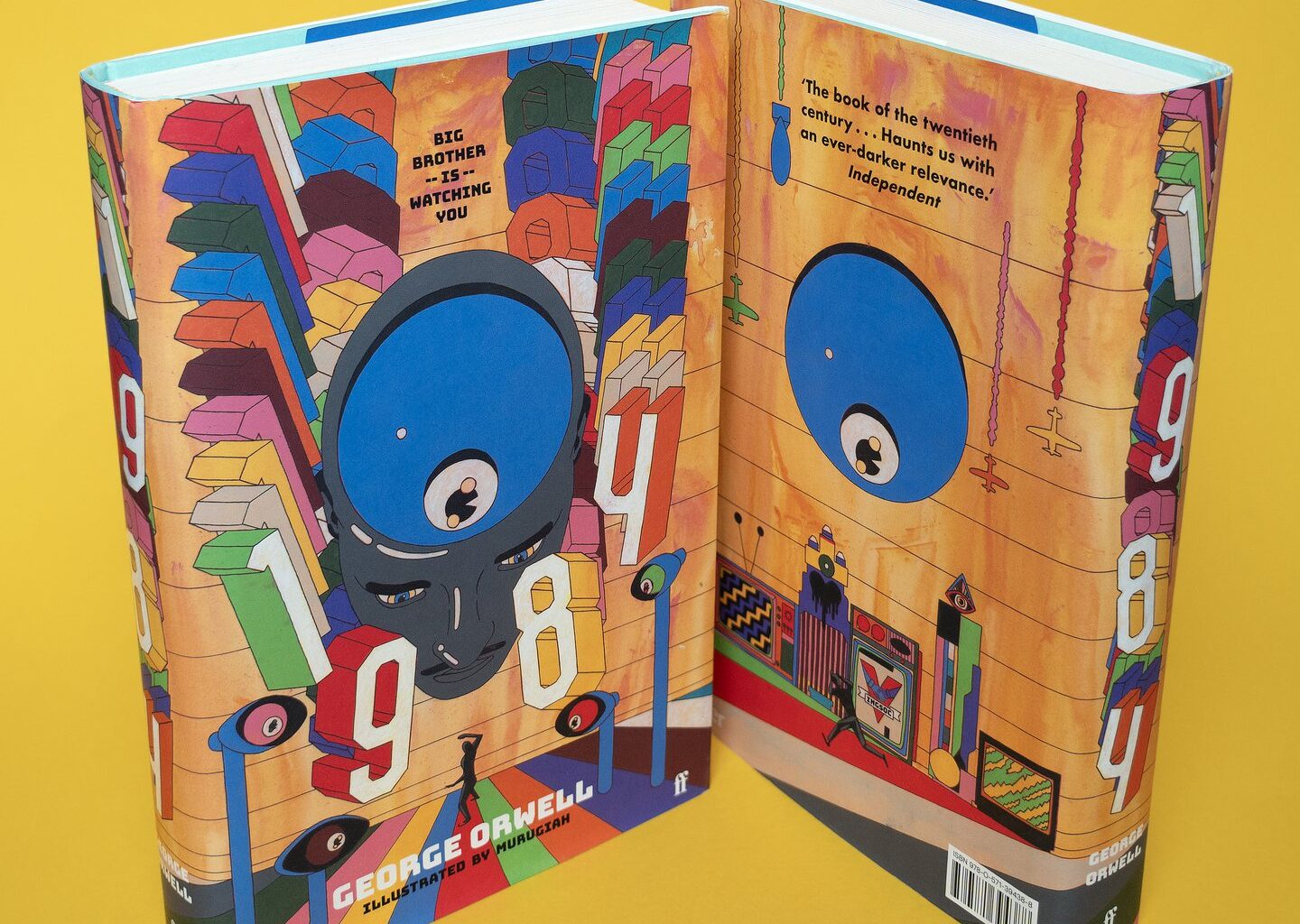 Murugiah reimagines George Orwell’s 1984 with psychedelic illustration and dripping paint