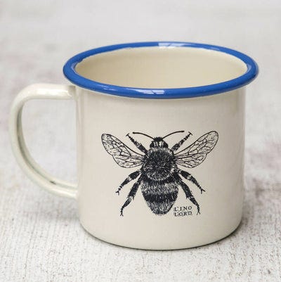 Bee Etched Enamel Mug