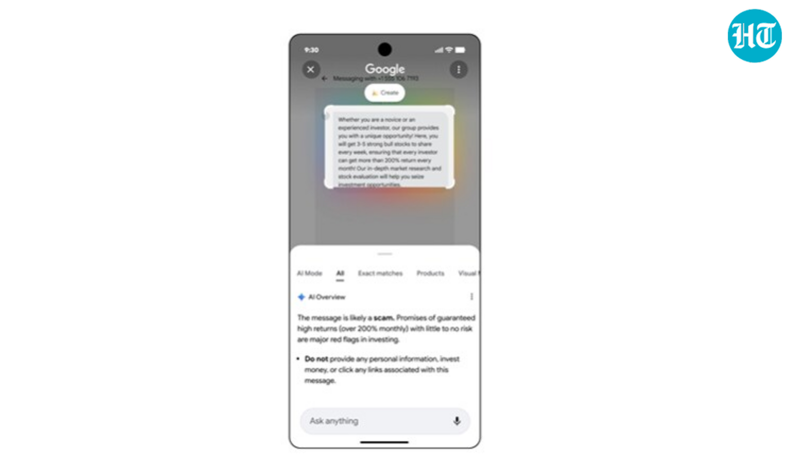 Circle to Search gets new scam detection as Google rolls out new Android features 
(HT Tech)