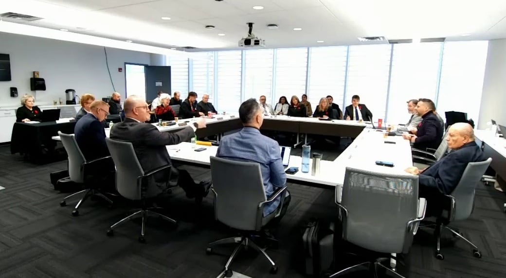 A municipal meeting.