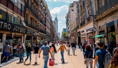 Madero Street in Mexico City, Mexico as a potential vacation destination or retirement spot, stock photo