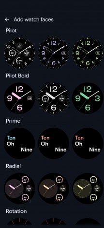 Default watch faces