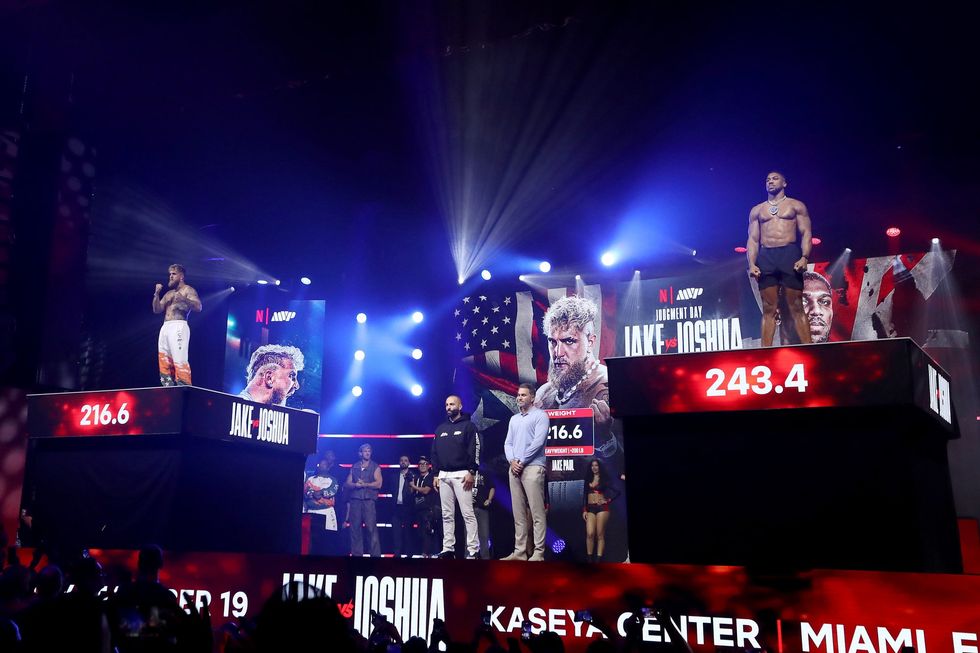 Anthony Joshua and Jake Paul weighs in