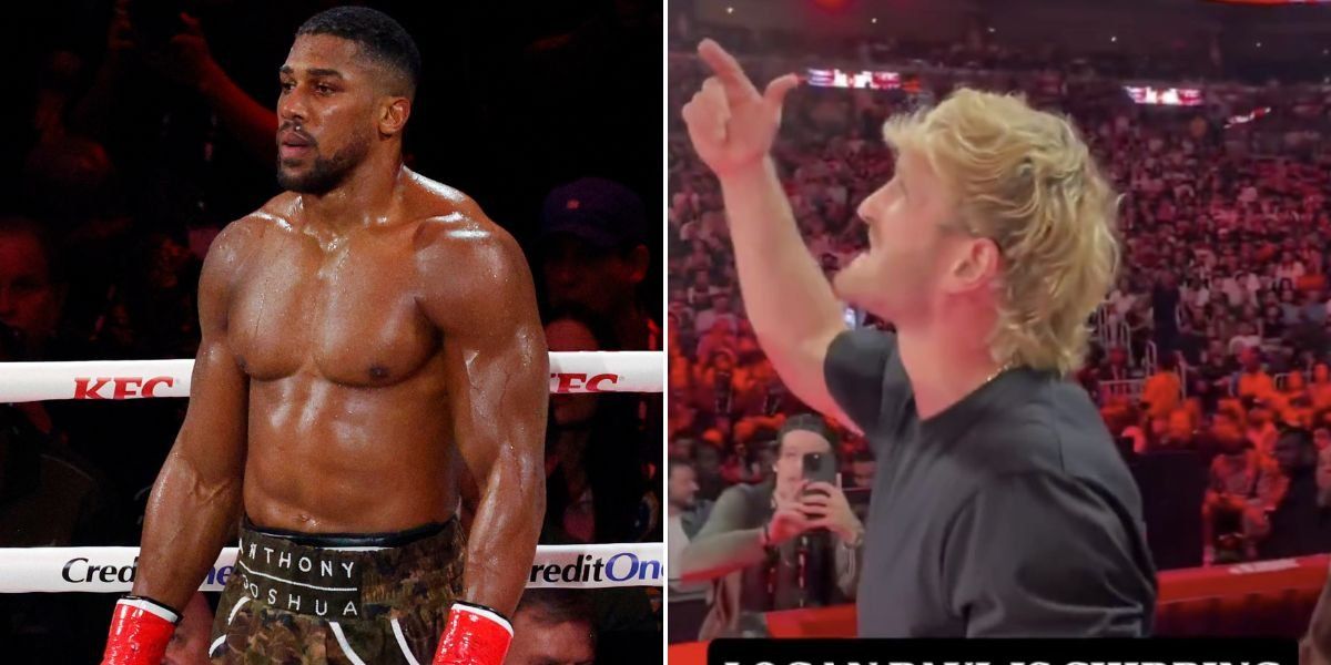 Logan Paul's cringeworthy message for Anthony Joshua seconds before knocking brother Jake Paul out