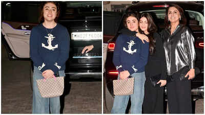 Ranbir Kapoor’s niece Samara Sahni steals the spotlight with her shy paparazzi moment alongside Riddhima Kapoor Sahni and Neetu Kapoor