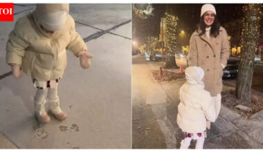 Priyanka Chopra's daughter Malti Marie's pure joy on seeing her footprints in the snow spreads holiday cheer like no other - Watch |