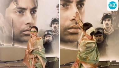 Rekha showers love upon Amitabh Bachchan's grandson Agastya Nanda at Ikkis premiere, gives a flying kiss. Watch