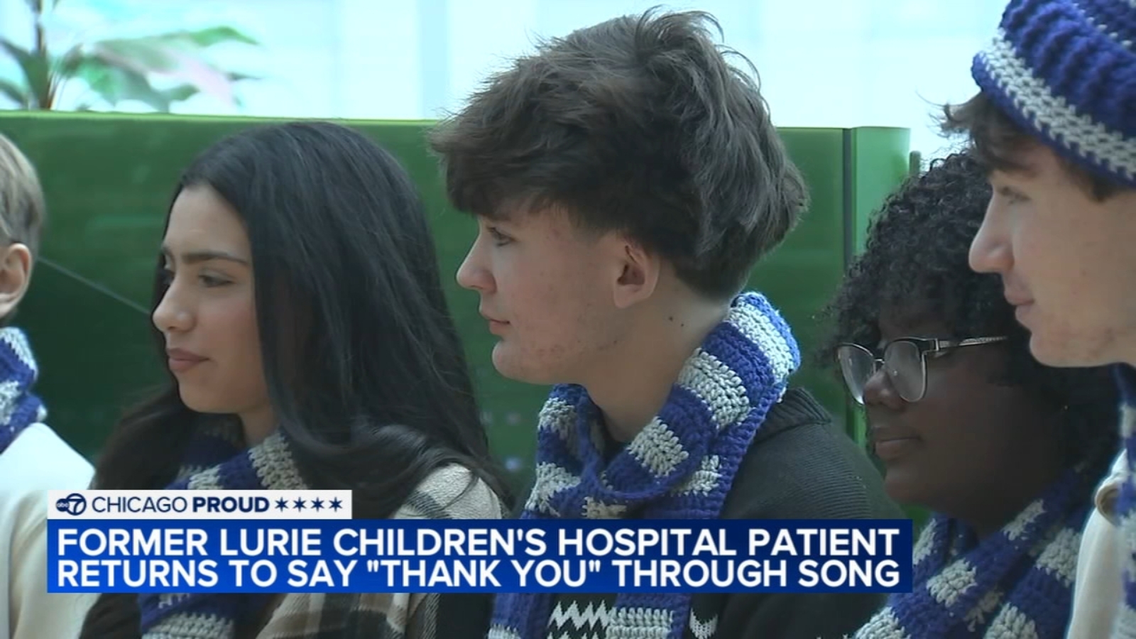 Former Lurie Children's patient returns to Streeterville, Chicago hospital, performs for staff with Vernon Hills High School choir