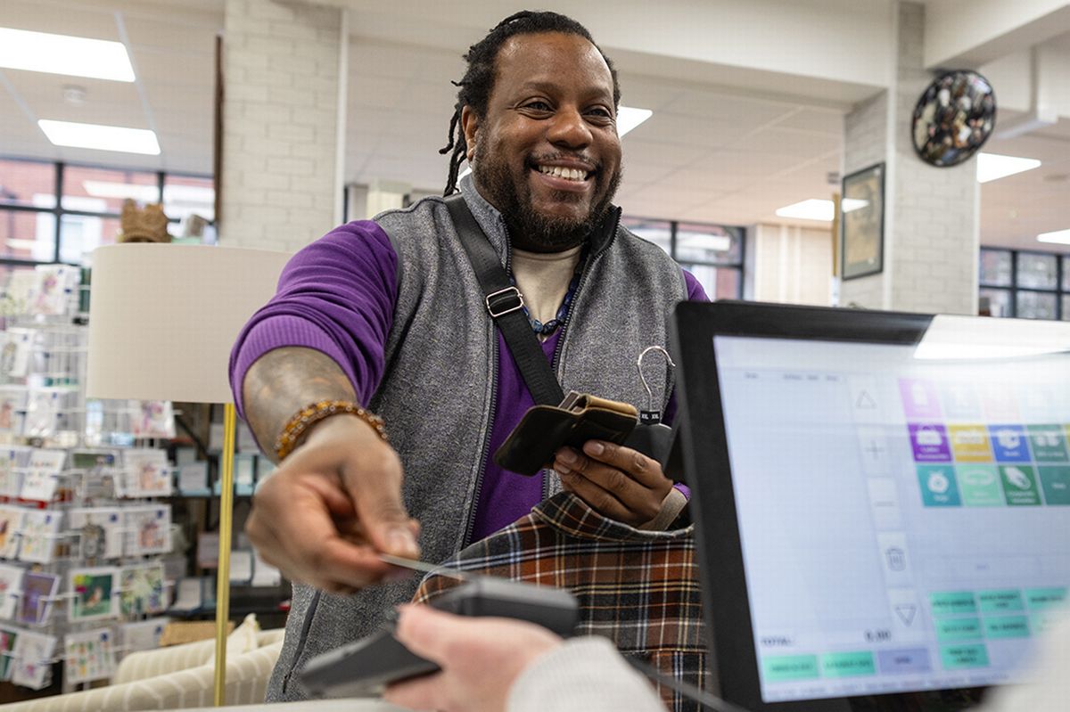 A man making a payment