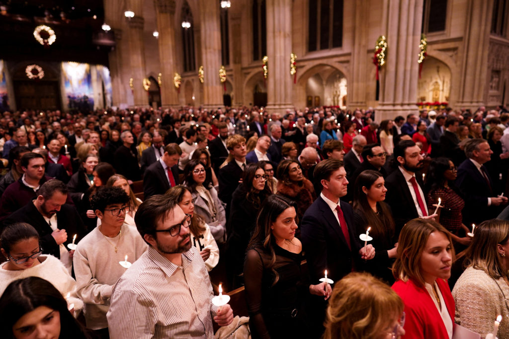 Midnight Mass Christmas service at St. Patrick's Cathedral