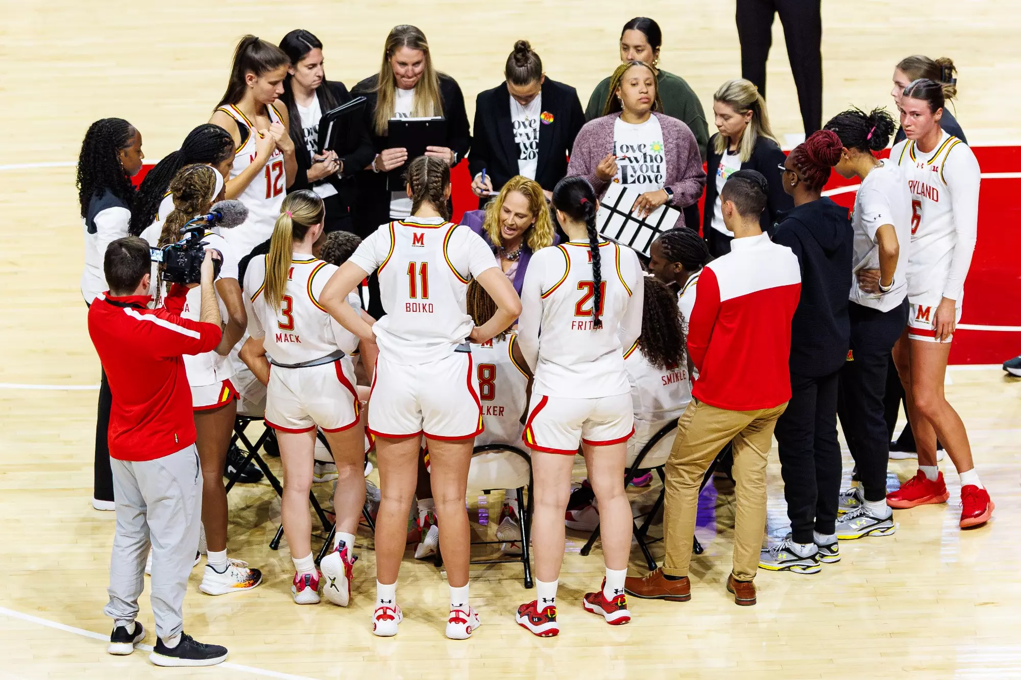 Head Coach Brenda FreseMaryland Terrapins Women's Basketball vs Mount St. Mary's Mountaineers at Xfinity Center in College Park, MD on Wednesday, Dec. 3, 2025. Grayson Belanger/Maryland Terrapins