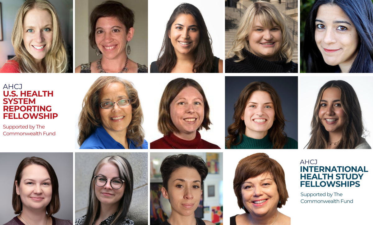 Portraits of the 13 fellows selected for AHCJ