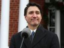 Prime Minister Justin Trudeau speaks during a news conference at Rideau Cottage in Ottawa, Canada on January 6, 2025.  (Photo by DAVE CHAN/AFP via Getty Images)