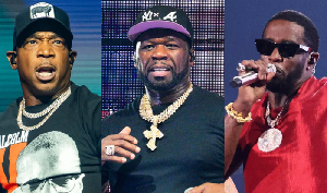 From L to R: Ja Rule, 50 Cent, and Diddy