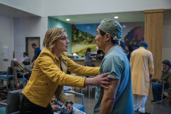 Rhea Seehorn (left) shines in a virtuoso performance in Pluribus.