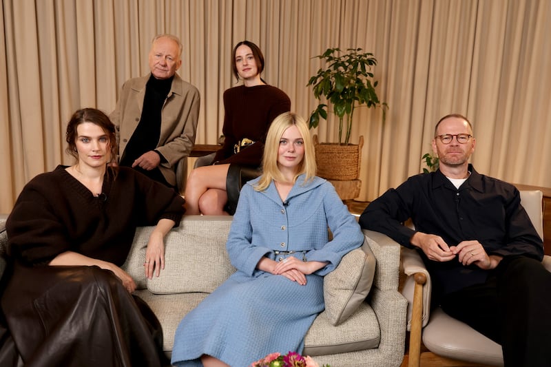 Sentimental Value: Inga Ibsdotter Lilleaas, Stellan Skarsgard, Renate Reinsve, Elle Fanning and Joachim Trier. Photograph: Mat Hayward/THR via Getty