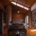 Nang House / Trung tran Studio - Interior Photography, Wood, Brick, Lighting, Beam, Chair