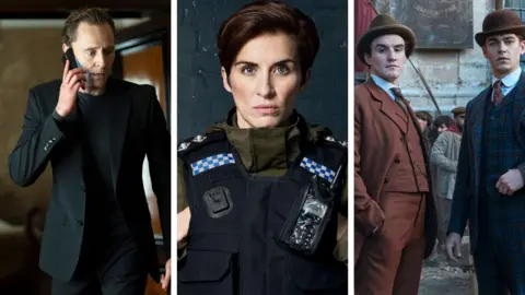 BBC/ World Productions/ Prime The Line Manager, Line of Duty and Young Sherlock images in a 3 ways split