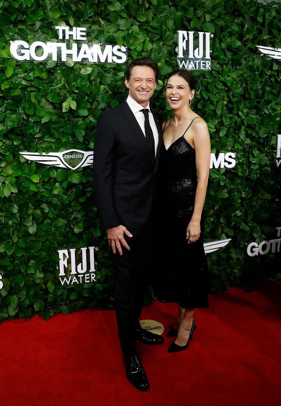 new york, new york december 01: hugh jackman ad sutton foster attend the 35th gotham film awards at cipriani wall street on december 01, 2025 in new york city. (photo by taylor hill/filmmagic)