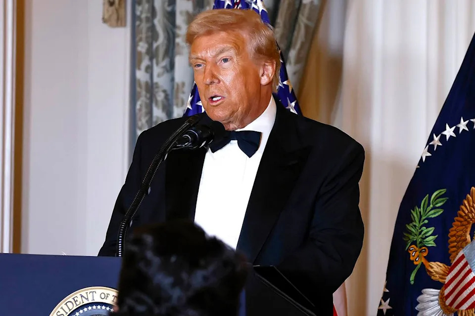 Paul Morigi/Getty Donald Trump speaks at the Kennedy Center Honors Medallion Reception in Washington, D.C., on Dec. 6, 2025