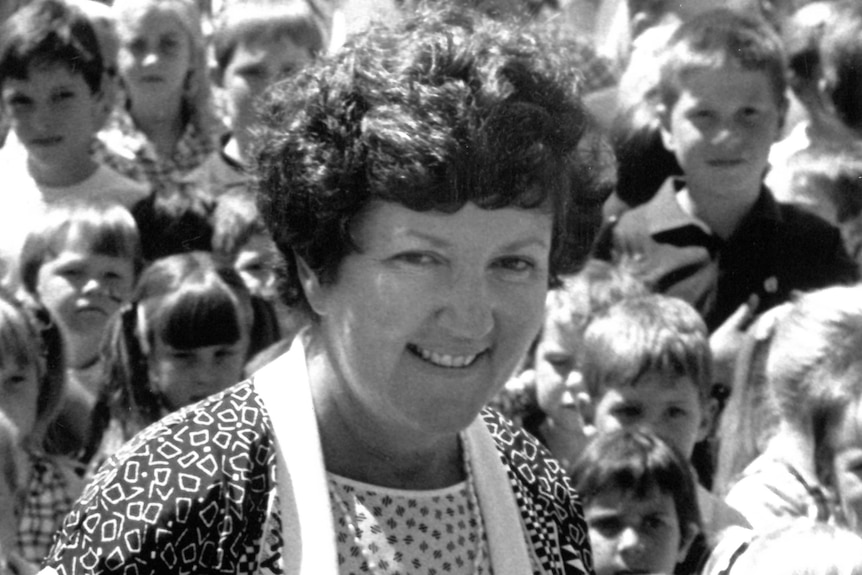 A black and white photo of Joan Kirner.
