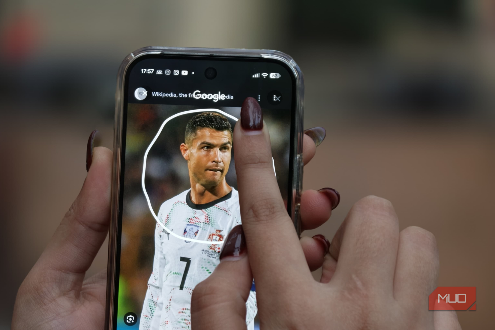 Circle to Search feature on the Google Pixel 10 Pro