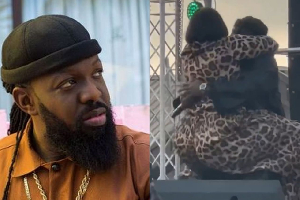 The incident happened midway through his performance