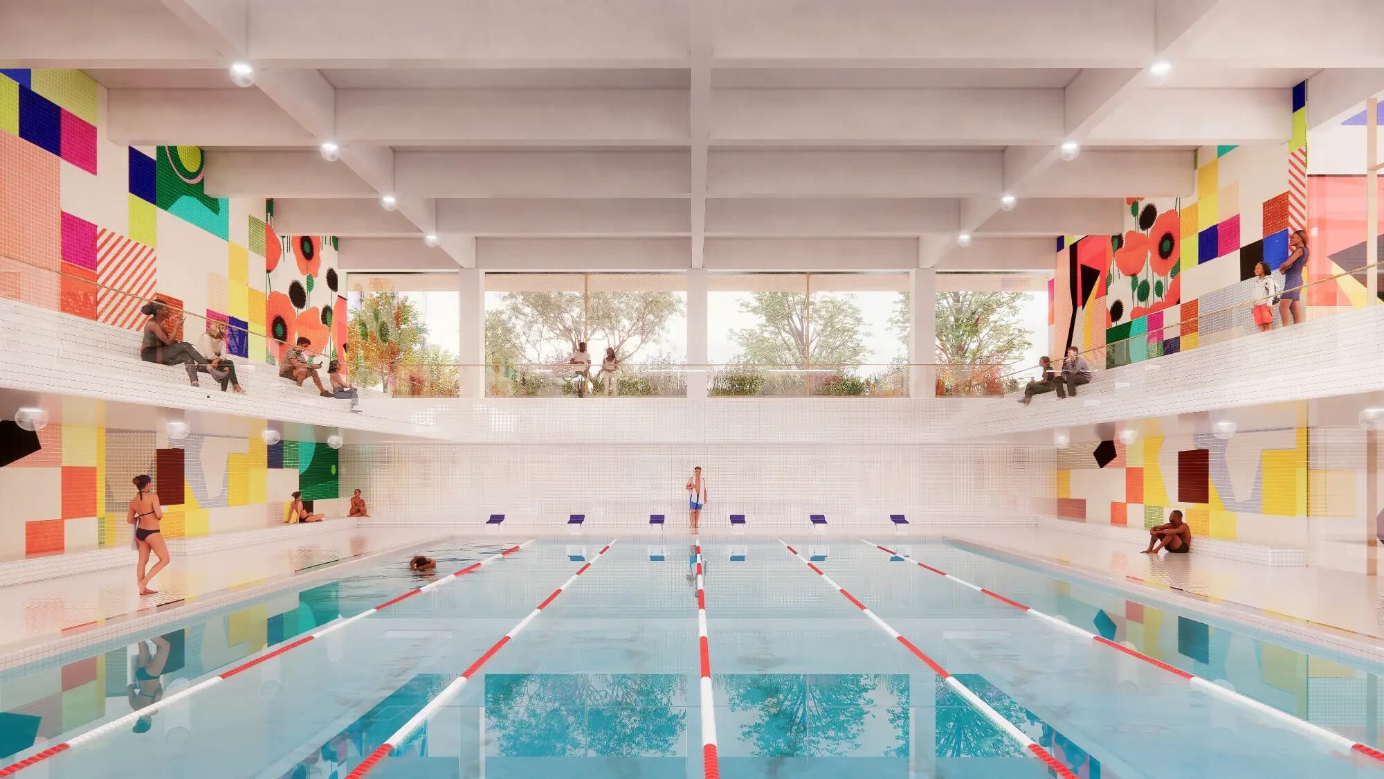 the swimming pool at Hudson mosaic