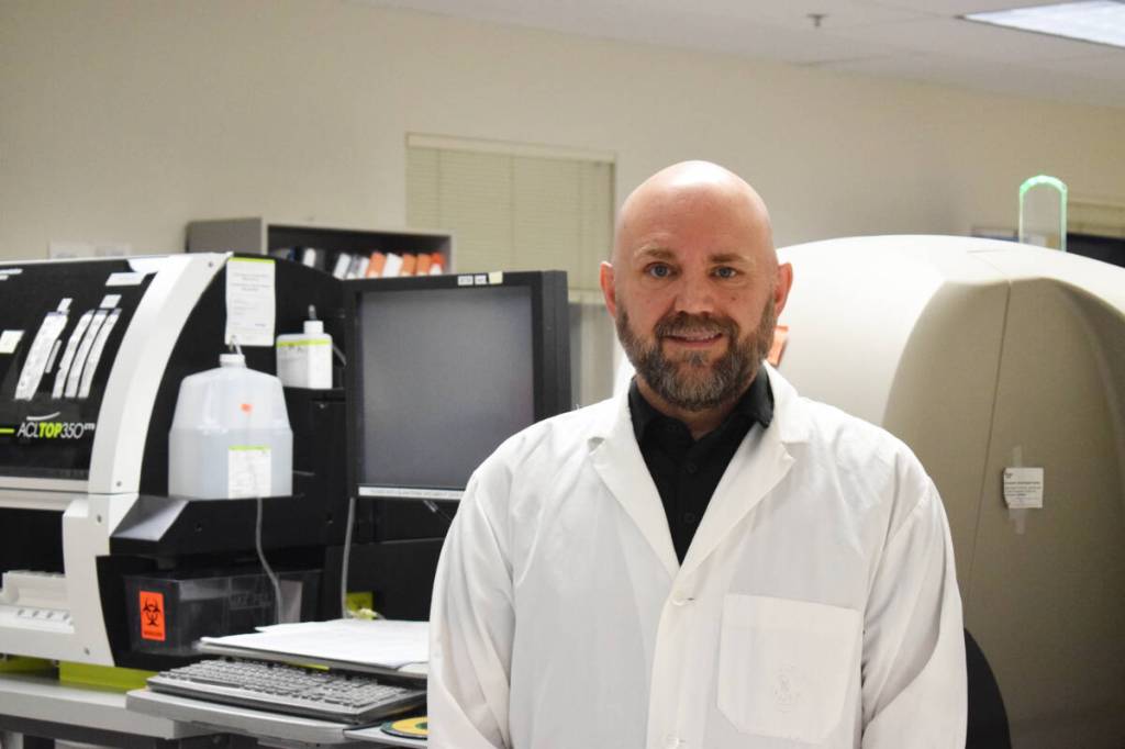 Greg Shaw is director of diagnostic and therapeutic services at the Yukon Hospital Corporation. The Whitehorse General Hospital&rsquo;s lab, where he is pictured on Dec. 2, 2025, is getting an update from funds raised through the Yukon Hospital Foundation&rsquo;s Love Our Lab campaign. (Dana Hatherly/Yukon News)