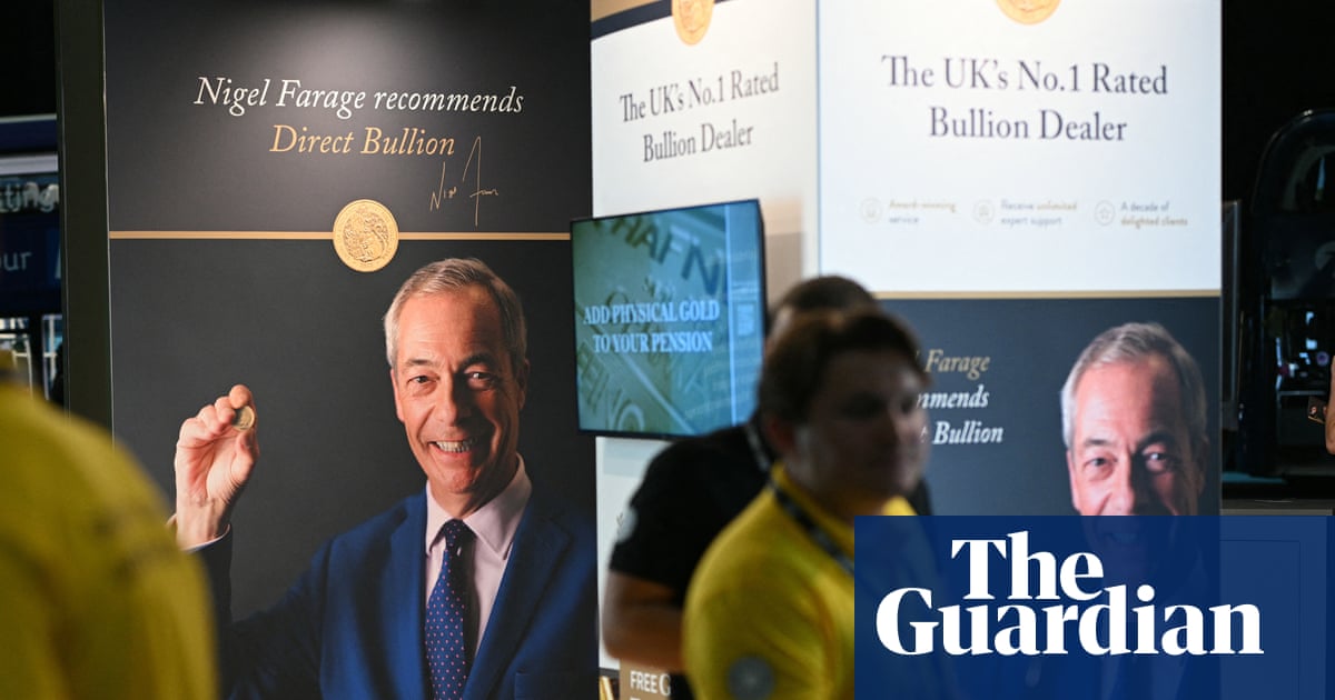 Farage criticised for £400,000 job promoting physical gold as pension investment | Nigel Farage