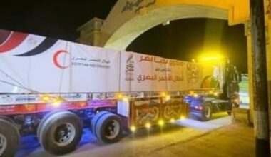 Aid convoy heads for Gaza via Rafah land port