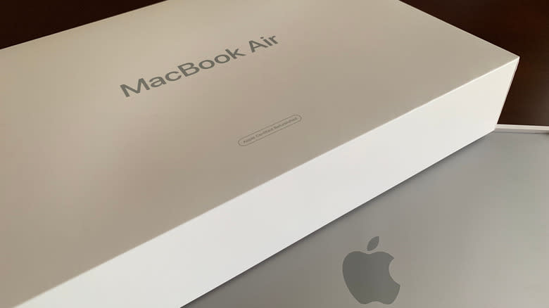 A MacBook Air in an Apple Certified Refurbished box.