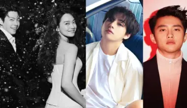 Kim Woo Bin and Shin Min Ah: courtesy of AM Entertainment, BTS' V: courtesy of BIGHIT MUSIC, EXO's D.O.: courtesy of SM Entertainment