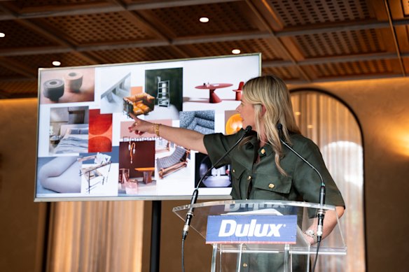 Lauren Treloar at the 2026 Dulux Colour Forecast explaining the inspiration behind the Elemental palette. 