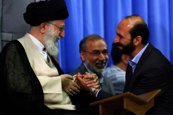 Saeed Toosi (right) and Iran's Supreme Leader Ali Khamenei