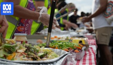 Aunty's Free Feeds volunteers serving free meals from Palmerston car park