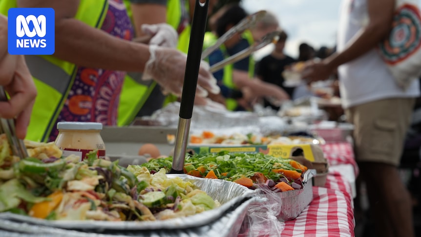 Aunty's Free Feeds volunteers serving free meals from Palmerston car park