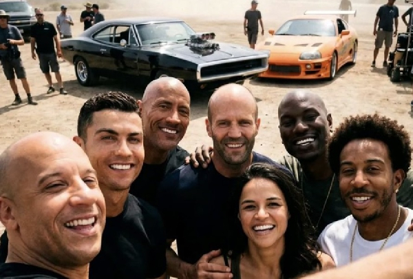Tyrese Gibson shares image of Ronaldo on set in Fast and Furious movie